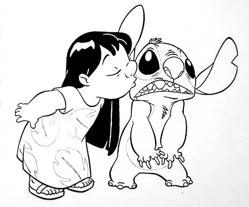Lilo & Stitch boyama sayfası – çocuklar için, çizgi film temalı