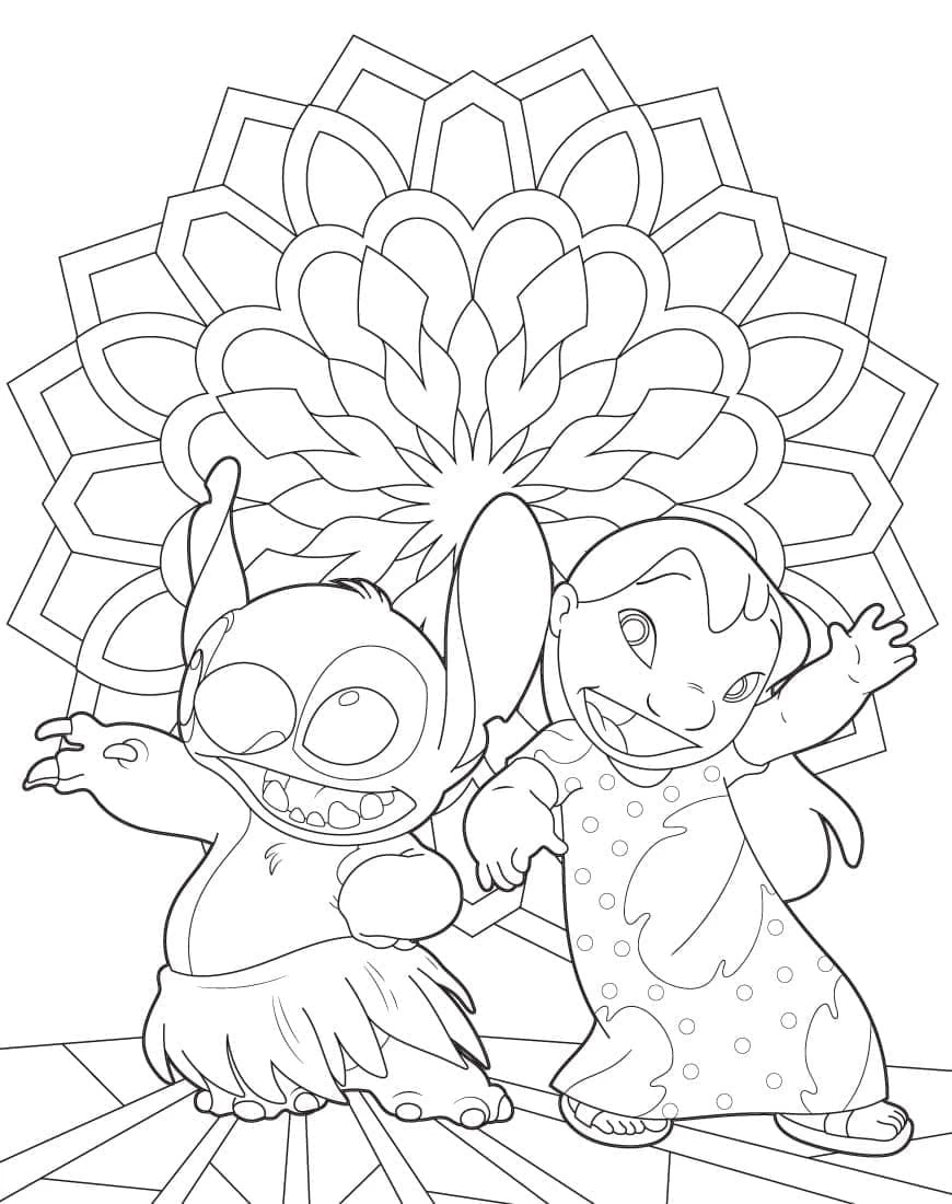 Lilo & Stitch boyama sayfası – boyama etkinliği, çocuk aktivitesi