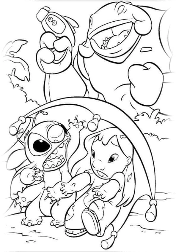 Lilo & Stitch boyama sayfası – sevimli karakter, sanatsal çalışma