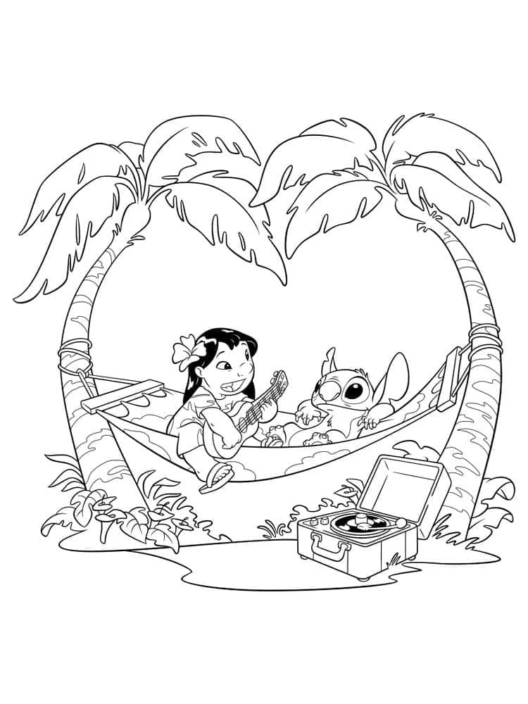 Lilo & Stitch boyama sayfası – el becerilerini geliştirir, boyama çalışması