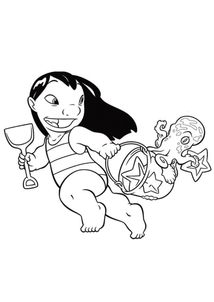 Lilo & Stitch boyama sayfası – sevimli karakter, sanatsal çalışma