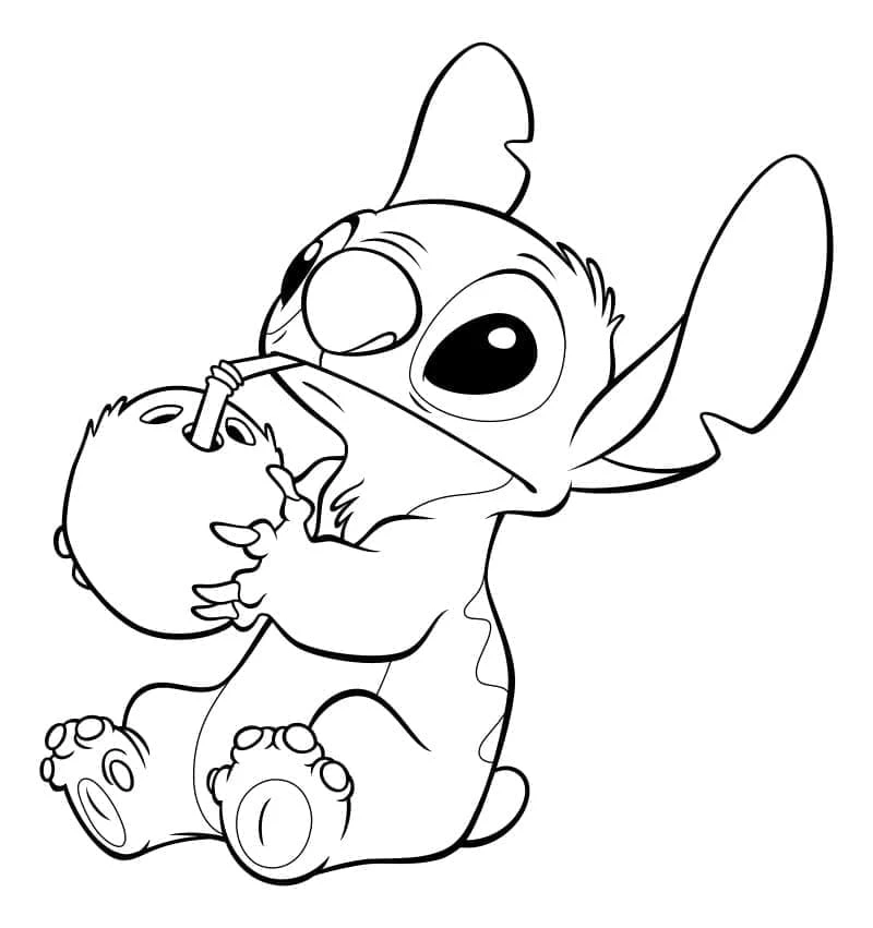 Lilo & Stitch boyama sayfası – çocuk aktivitesi, PDF indir