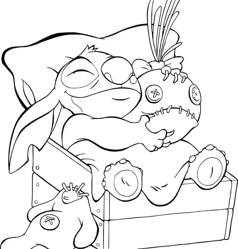 Lilo & Stitch boyama sayfası – renkli çizimler, okul öncesi
