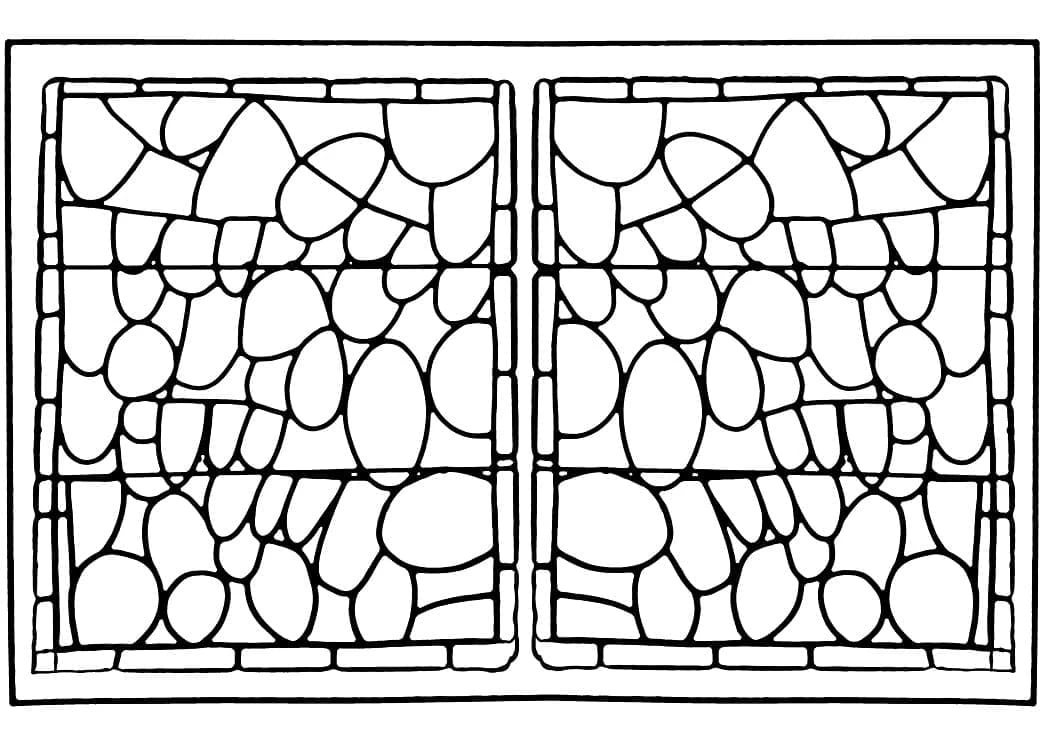 Vitray boyama sayfası – keyifli zaman, renkli çizimler
