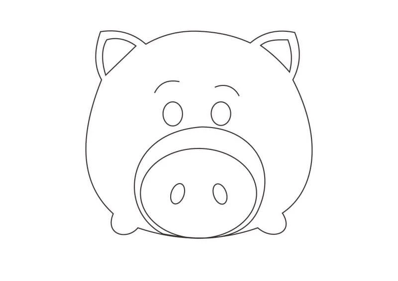 Tsum Tsum boyama sayfası – kolay boyama, eğitici aktivite