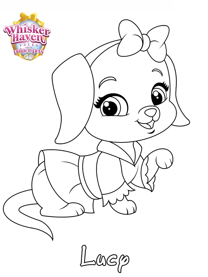 Palace Pets boyama sayfası – basit çizim, kolay boyama
