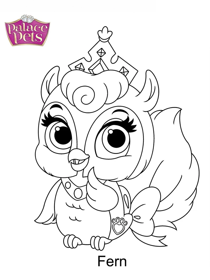 Palace Pets boyama sayfası – basit çizim, kolay boyama