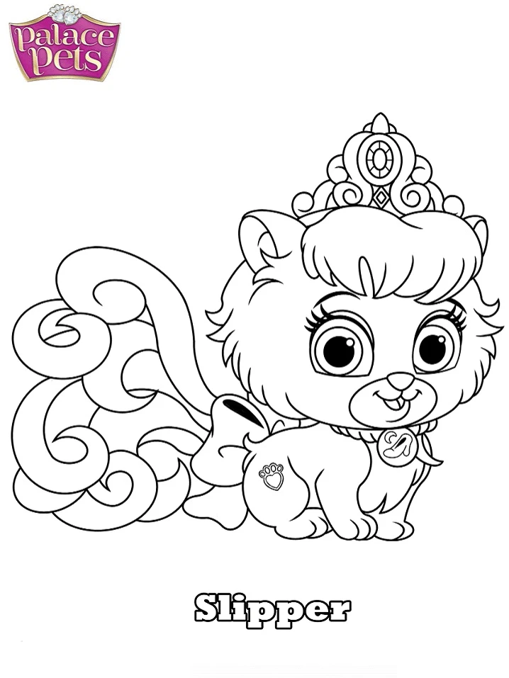 Palace Pets boyama sayfası – kolay boyama, eğitici aktivite