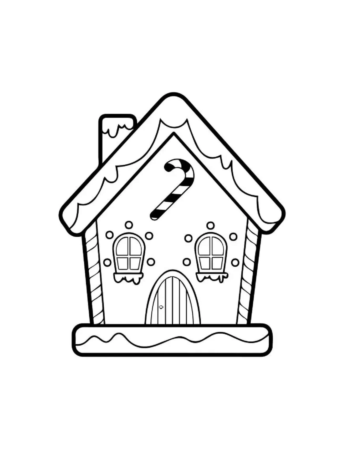 Zencefilli Kurabiye Evi boyama sayfası – yaratıcılık, eğlenceli etkinlik
