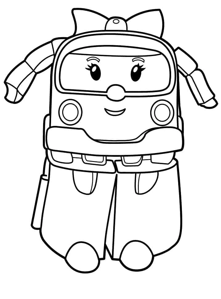 Robocar Poli boyama sayfası – eğitici aktivite, yaratıcılık