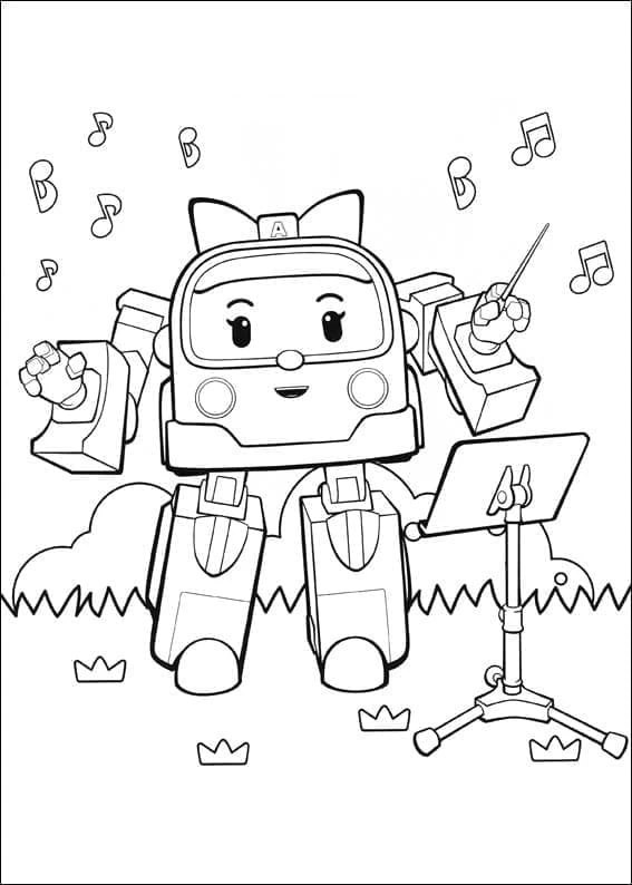 Robocar Poli boyama sayfası – el becerilerini geliştirir, boyama çalışması