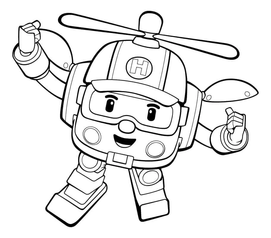 Robocar Poli boyama sayfası – boyama çalışması, yaratıcılığı geliştirir