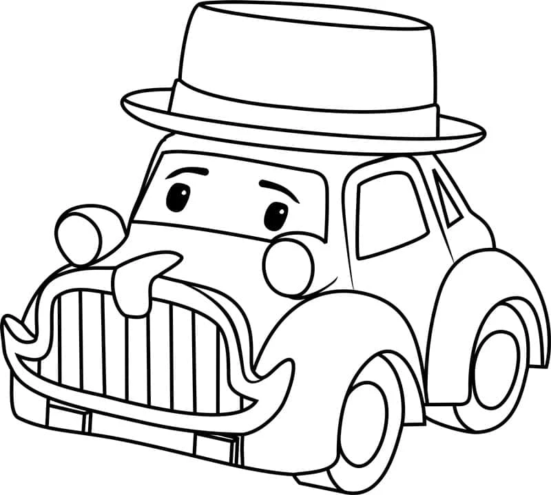 Robocar Poli boyama sayfası – okul öncesi, evde etkinlik