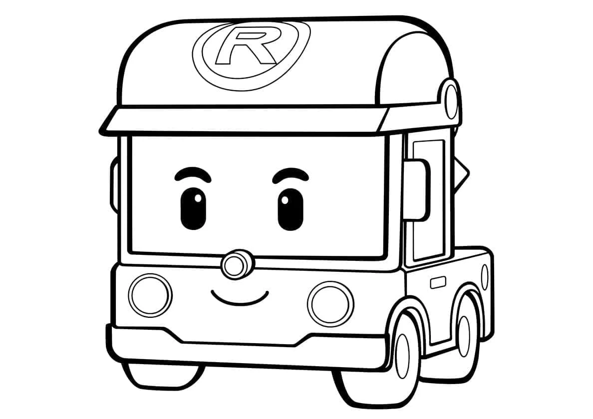 Robocar Poli boyama sayfası – eğitici aktivite, yaratıcılık