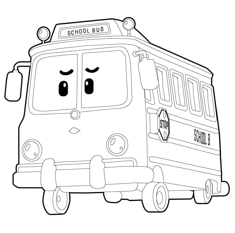 Robocar Poli boyama sayfası – PDF indir, sevimli karakter