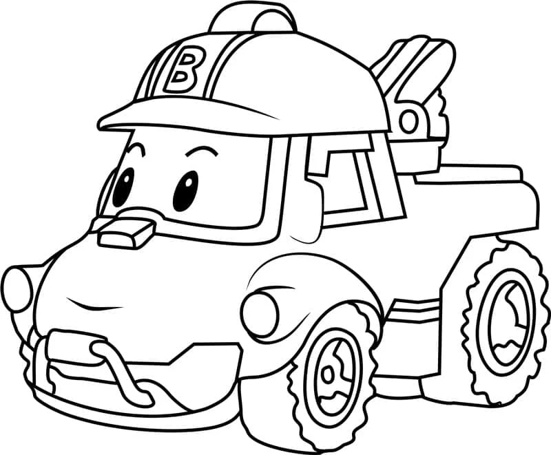 Robocar Poli boyama sayfası – okul öncesi, evde etkinlik
