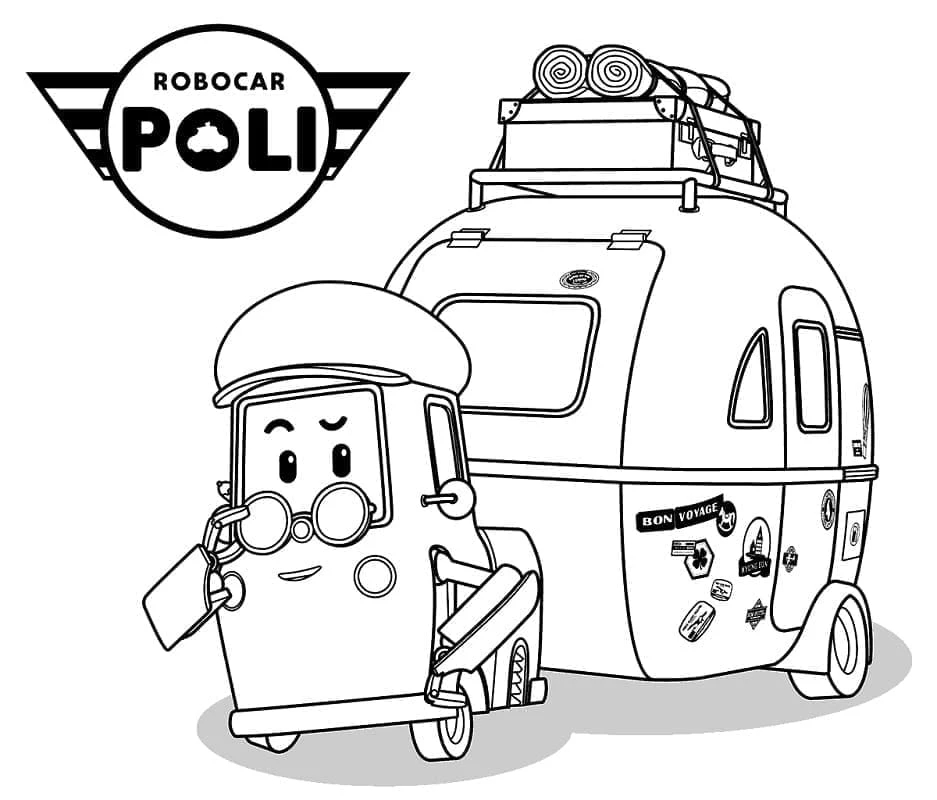 Robocar Poli boyama sayfası – el becerilerini geliştirir, boyama çalışması