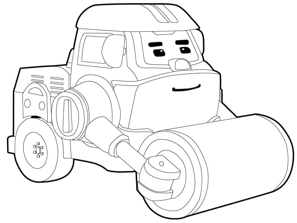 Robocar Poli boyama sayfası – çocuk aktivitesi, PDF indir