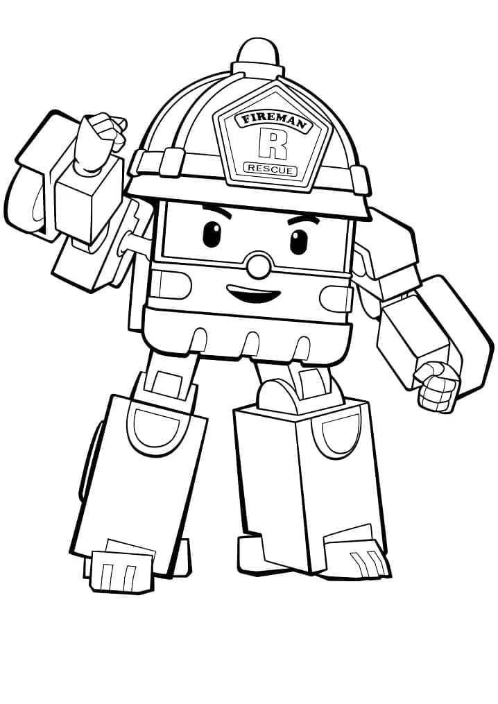 Robocar Poli boyama sayfası – kolay boyama, eğitici aktivite