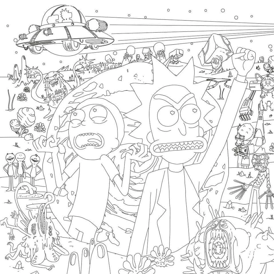 Rick And Morty boyama sayfası – yaratıcılığı geliştirir, keyifli zaman