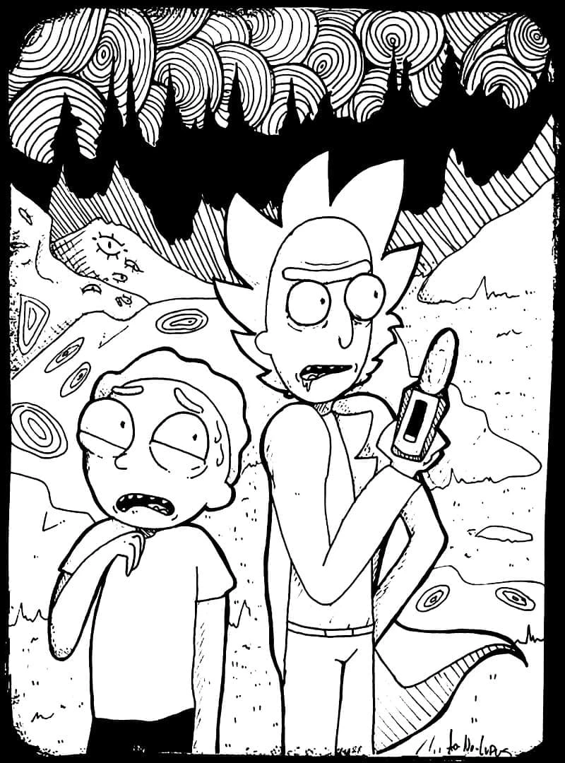 Rick And Morty boyama sayfası – evde etkinlik, ücretsiz yazdır