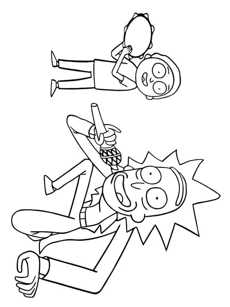 Rick And Morty boyama sayfası – renkli çizimler, okul öncesi