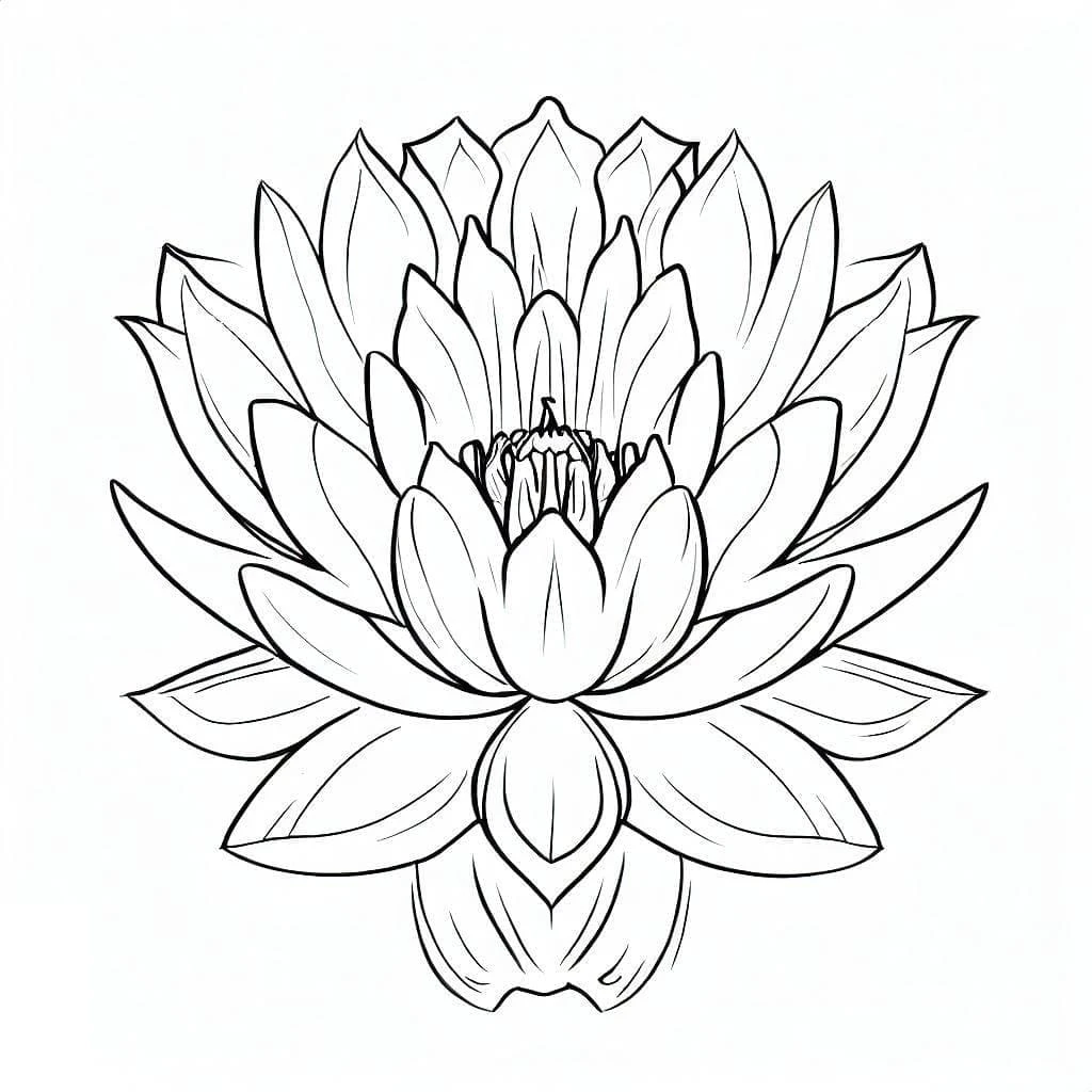 Lotus boyama sayfası – yaratıcılık, eğlenceli etkinlik