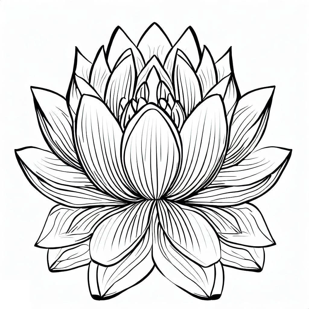 Lotus boyama sayfası – yaratıcılık, eğlenceli etkinlik