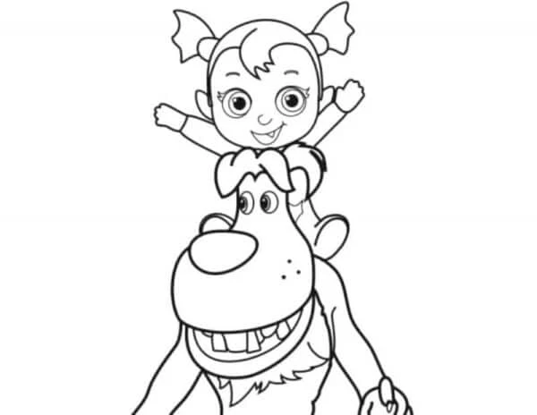 Vampirina boyama sayfası – kolay boyama, eğitici aktivite