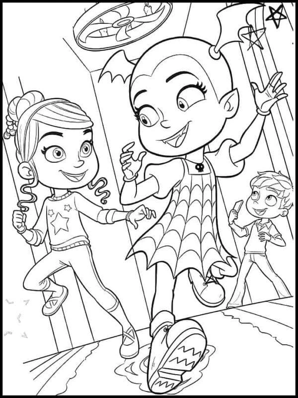 Vampirina boyama sayfası – eğlenceli etkinlik, el becerilerini geliştirir