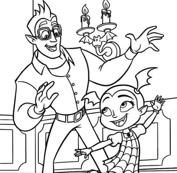 Vampirina boyama sayfası – okul öncesi, evde etkinlik