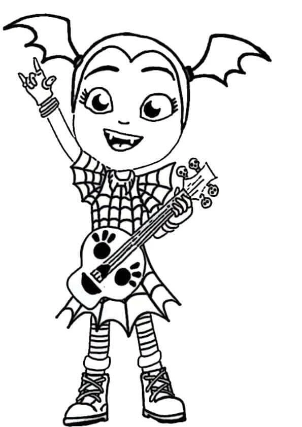 Vampirina boyama sayfası – sevimli karakter, sanatsal çalışma
