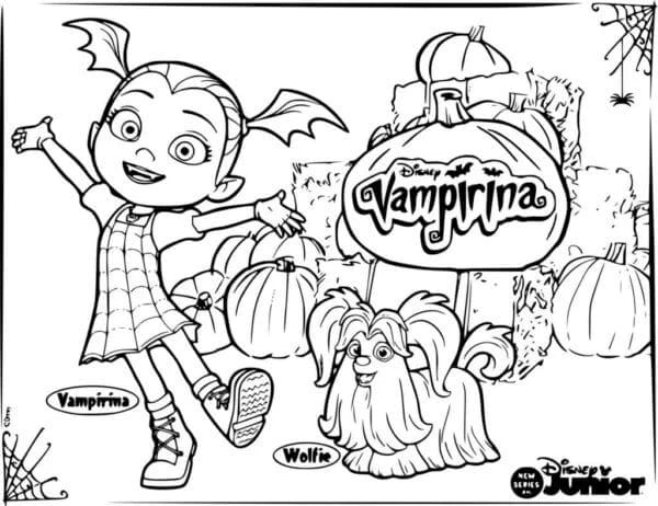 Vampirina boyama sayfası – sanatsal çalışma, çocuklar için