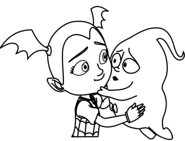 Vampirina boyama sayfası – kolay boyama, eğitici aktivite