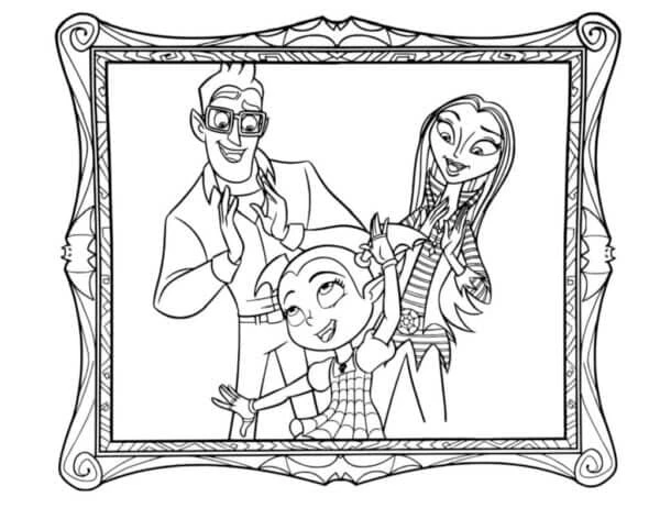Vampirina boyama sayfası – sevimli karakter, sanatsal çalışma