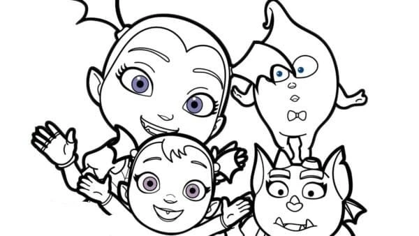 Vampirina boyama sayfası – el becerilerini geliştirir, boyama çalışması