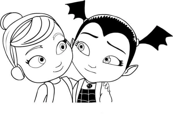 Vampirina boyama sayfası – sanatsal çalışma, çocuklar için