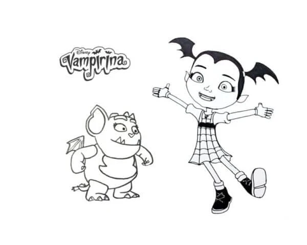 Vampirina boyama sayfası – PDF indir, sevimli karakter