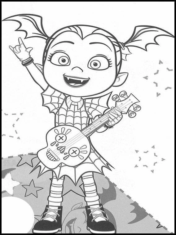 Vampirina boyama sayfası – kolay boyama, eğitici aktivite
