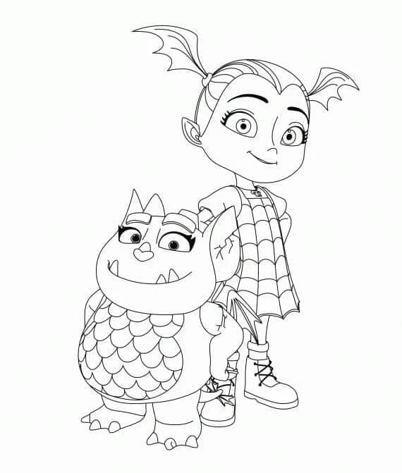 Vampirina boyama sayfası – okul öncesi, evde etkinlik