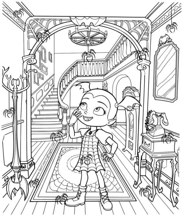 Vampirina boyama sayfası – boyama çalışması, yaratıcılığı geliştirir