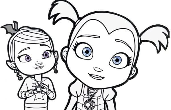 Vampirina boyama sayfası – kolay boyama, eğitici aktivite