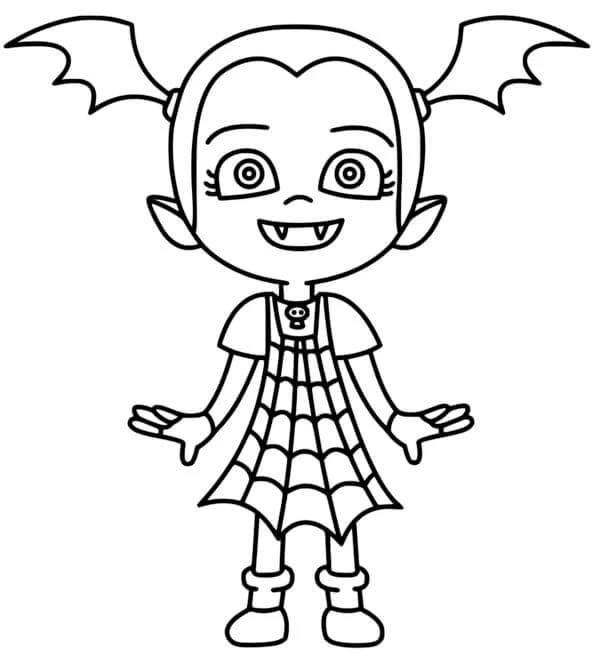 Vampirina boyama sayfası – eğlenceli etkinlik, el becerilerini geliştirir