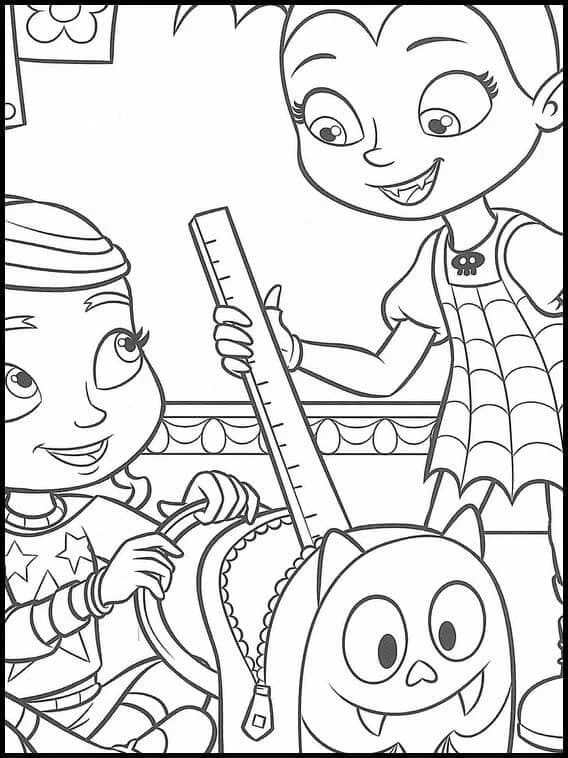 Vampirina boyama sayfası – okul öncesi, evde etkinlik