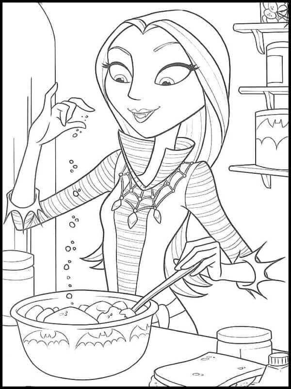 Vampirina boyama sayfası – sevimli karakter, sanatsal çalışma