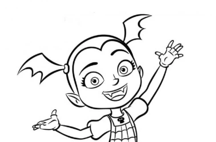 Vampirina boyama sayfası – basit çizim, kolay boyama