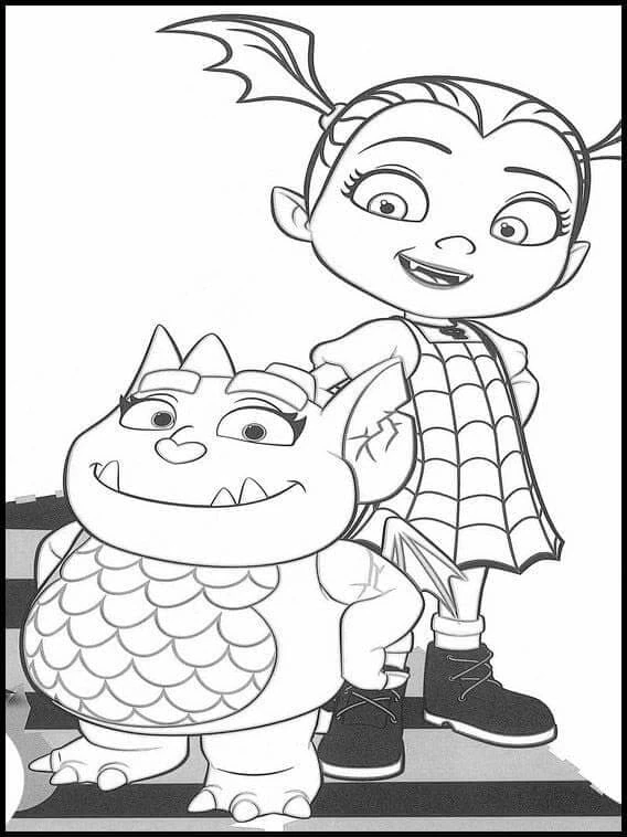 Vampirina boyama sayfası – kolay boyama, eğitici aktivite