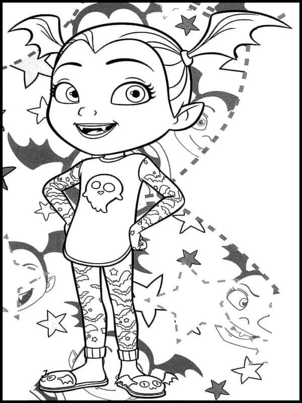 Vampirina boyama sayfası – okul öncesi, evde etkinlik
