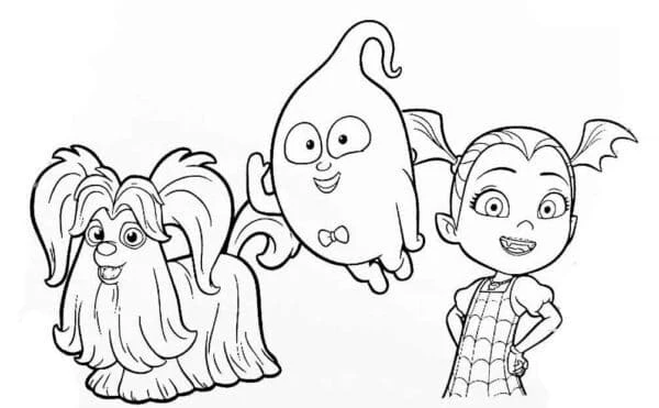 Vampirina boyama sayfası – sevimli karakter, sanatsal çalışma