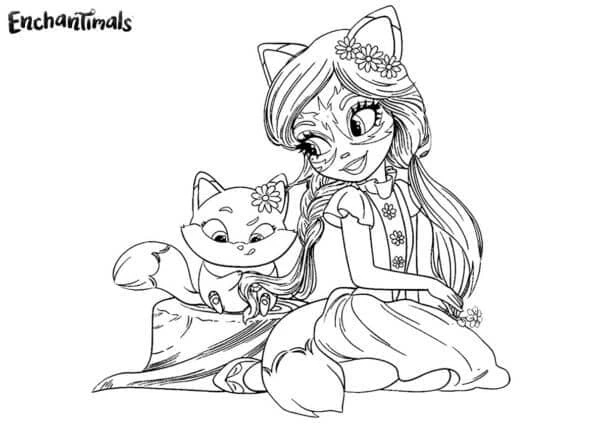 Enchantimals boyama sayfası – eğitici aktivite, yaratıcılık